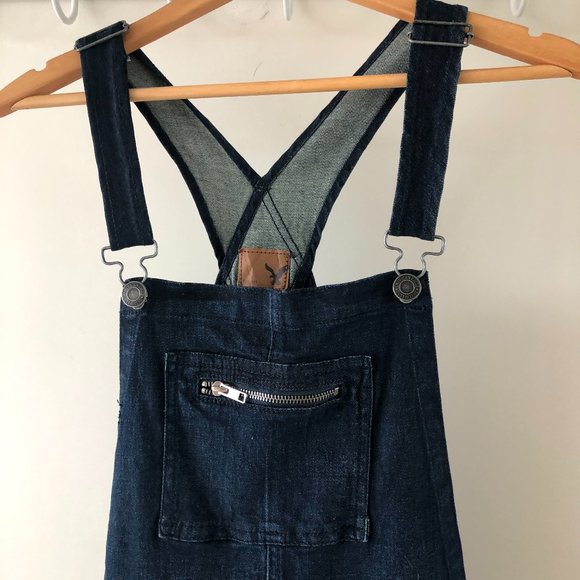 American Eagle Slim Fit Dark Denim Overalls - Picture 8 of 10